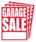 COSCO Garage Sale Sign Kit with Adhesive Price Stickers, Durable White with Red Imprint Sign, 8.5" x 11', 4 signs/pack